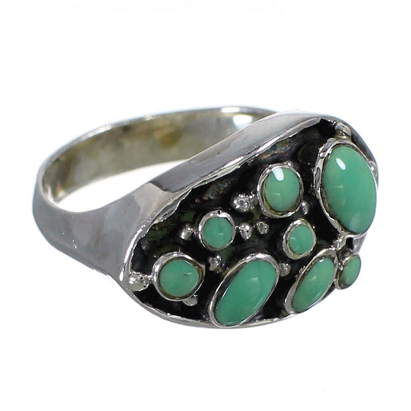 Southwestern Silver And Turquoise Ring Size 5-1/2 YX84562